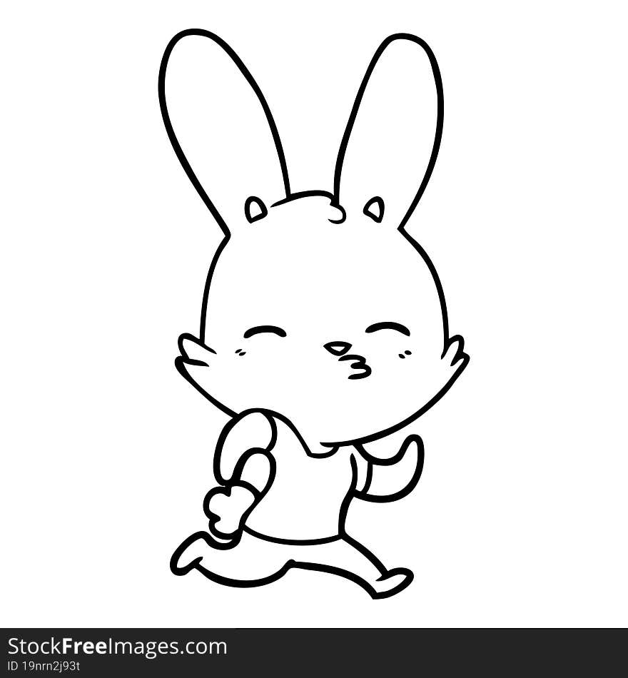 cartoon running rabbit. cartoon running rabbit