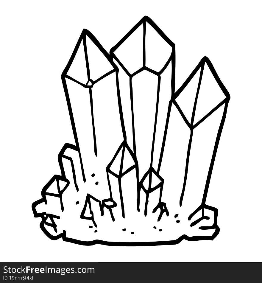 Black And White Cartoon Natural Crystals