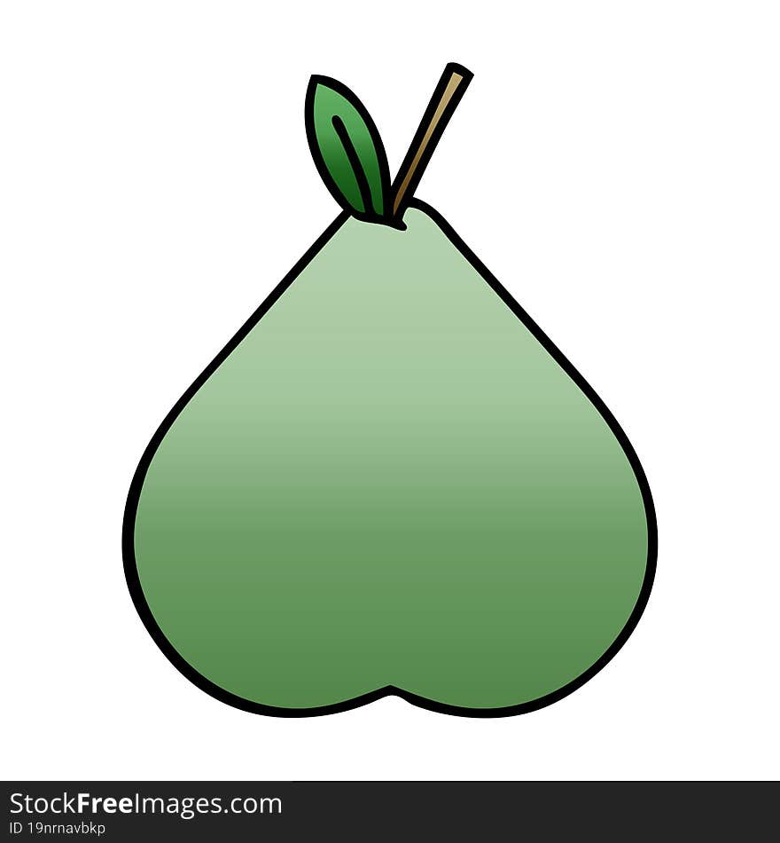 gradient shaded cartoon of a green pear