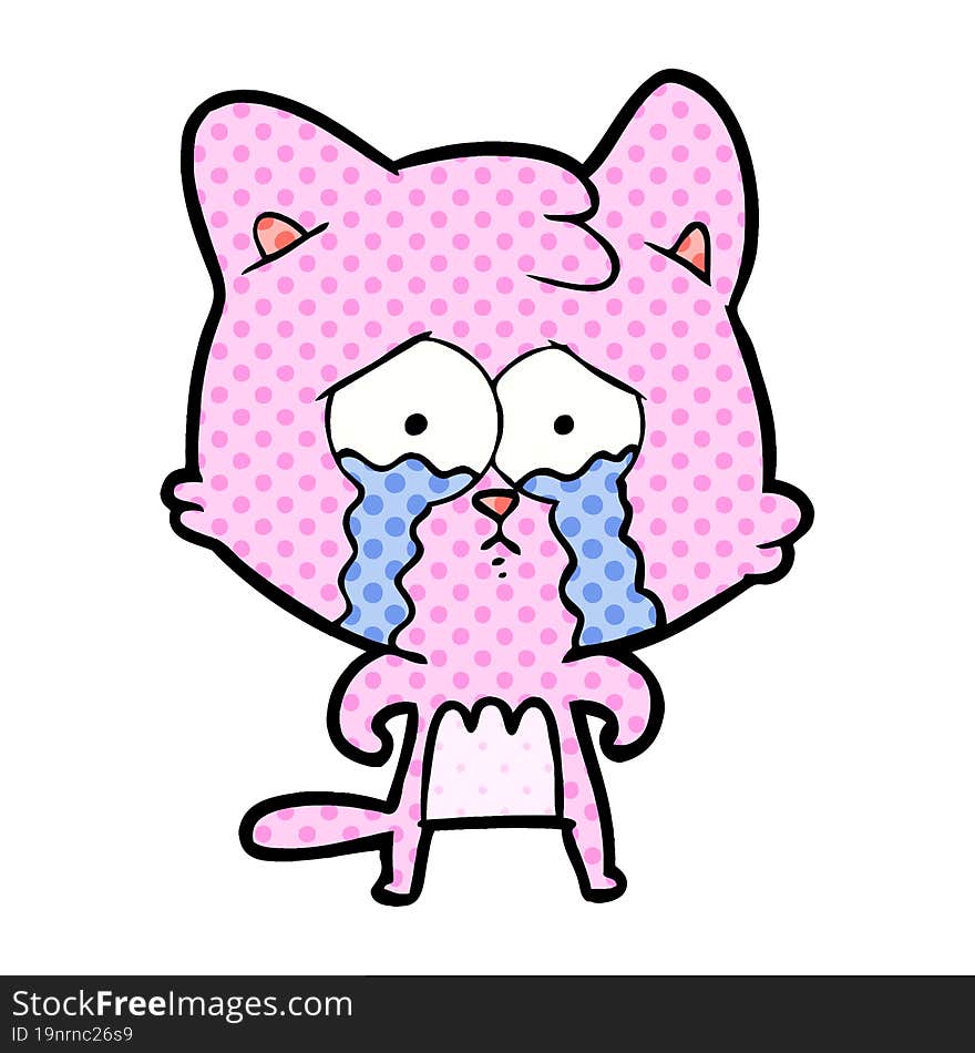 cartoon crying cat. cartoon crying cat