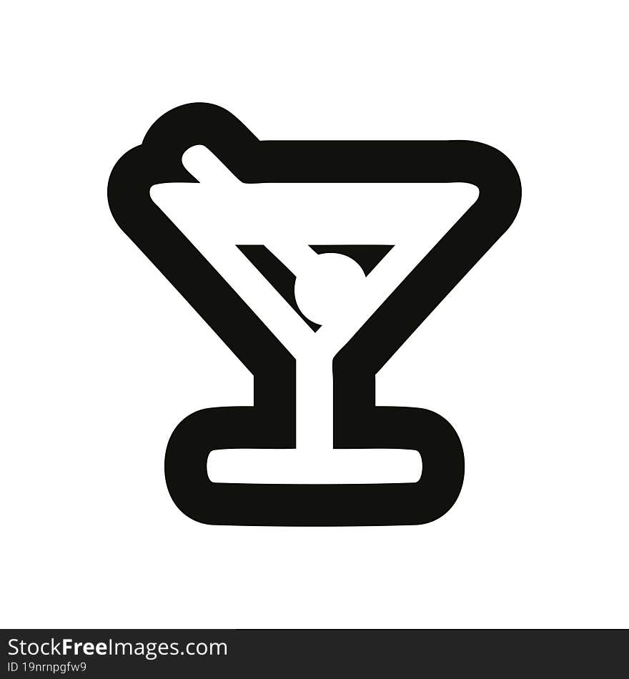 cocktail with olive icon