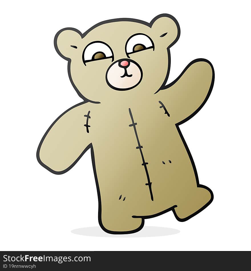 freehand drawn cartoon teddy bear