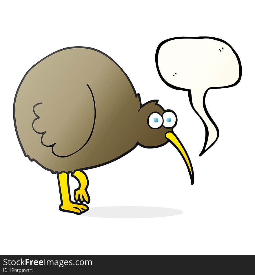 speech bubble cartoon kiwi bird