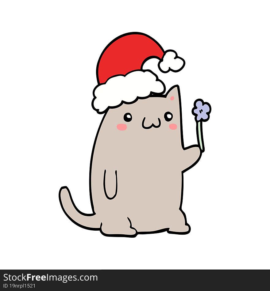 Cute Cartoon Christmas Cat