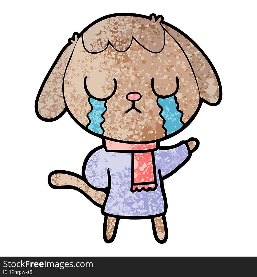 cute cartoon dog crying. cute cartoon dog crying