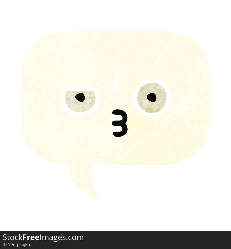 retro illustration style cartoon speech bubble