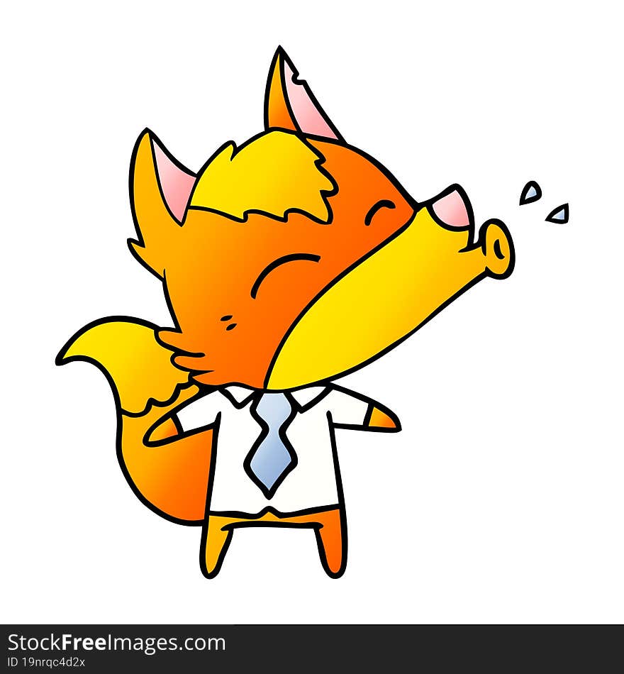 office worker fox cartoon character. office worker fox cartoon character