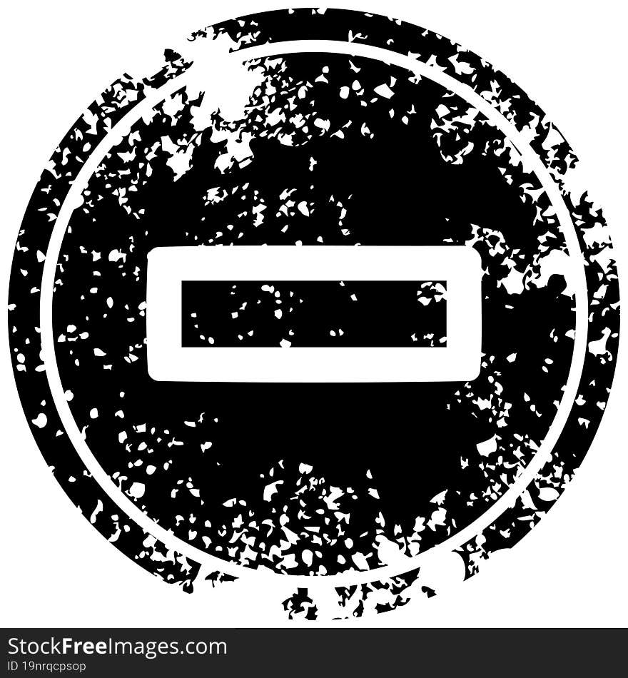 subtraction symbol distressed icon