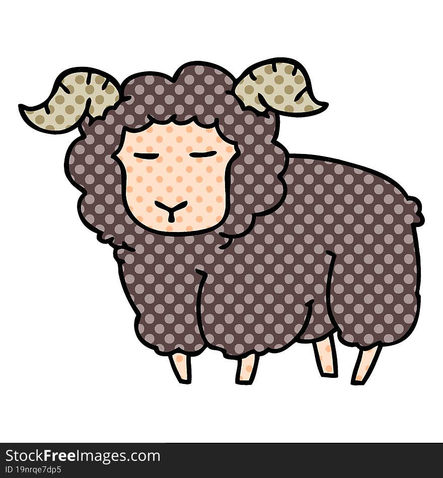 quirky comic book style cartoon ram