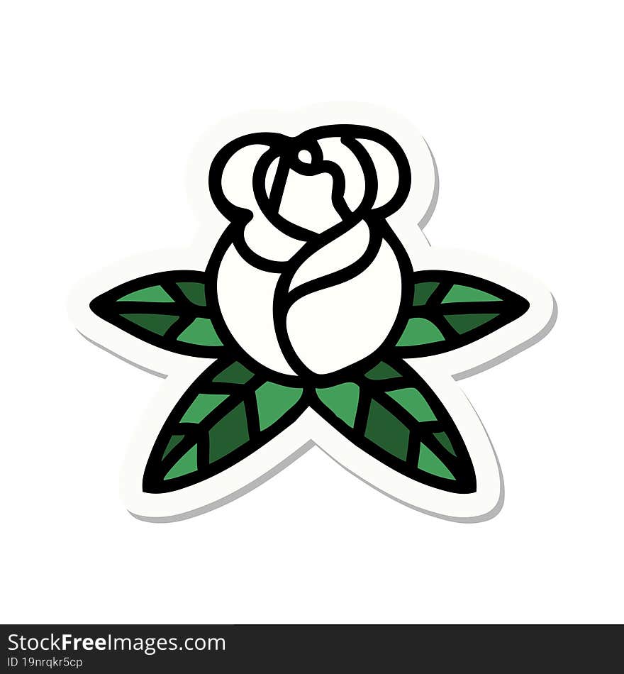 tattoo style sticker of a single rose