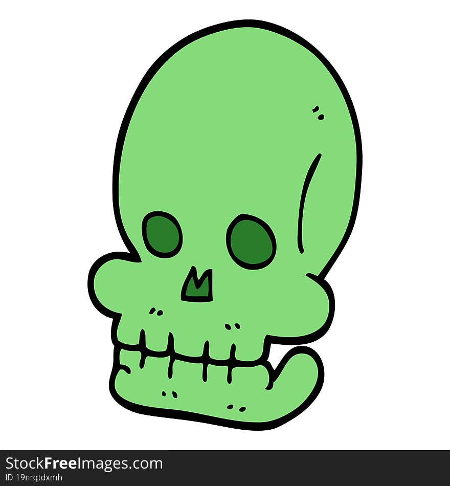 Cartoon Doodle Spooky Skull