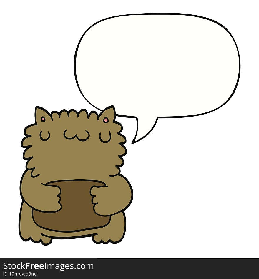 cartoon bear and speech bubble