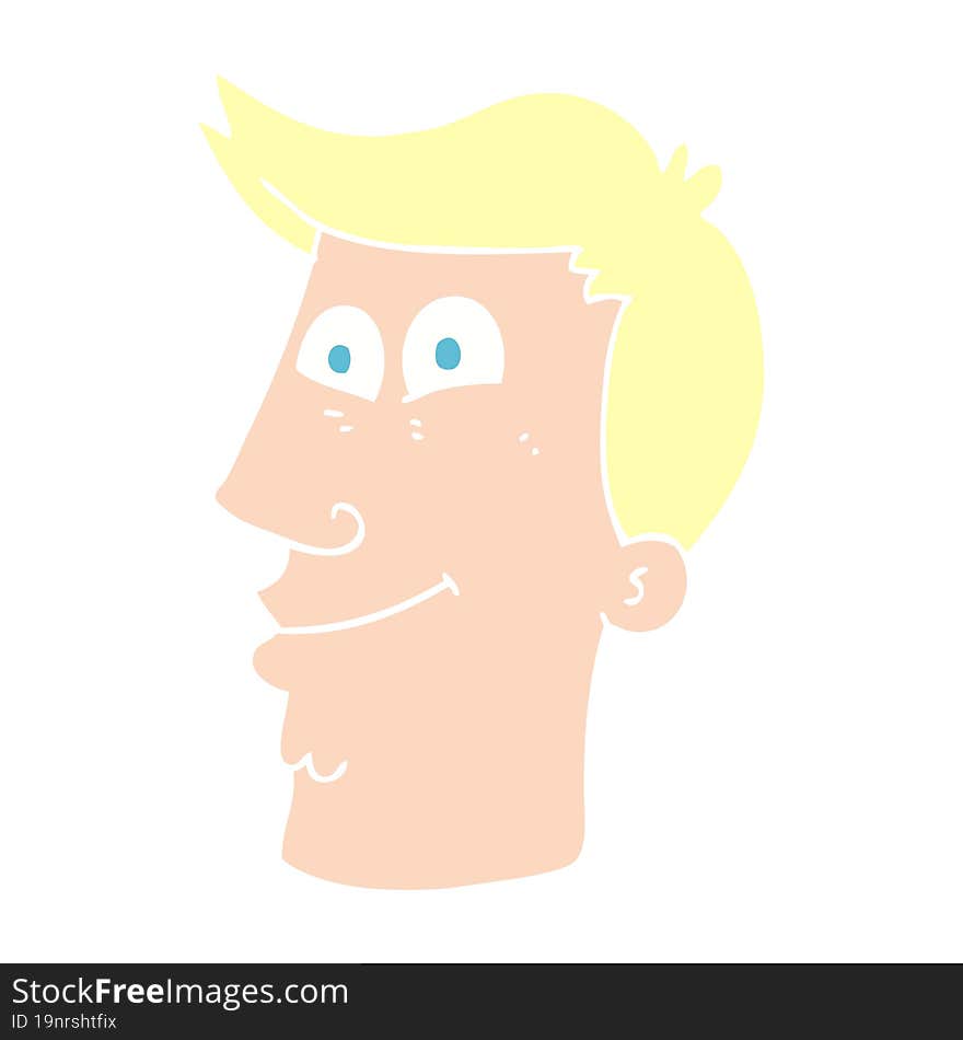 flat color illustration of a cartoon male face