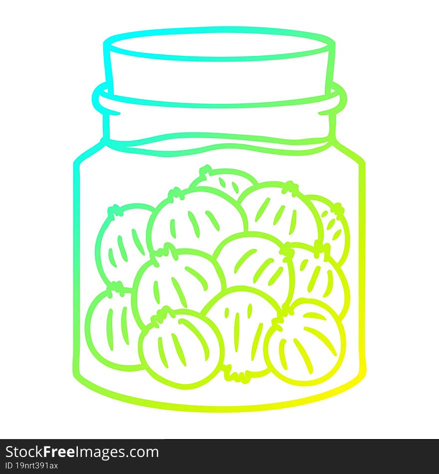 cold gradient line drawing cartoon pickled onions