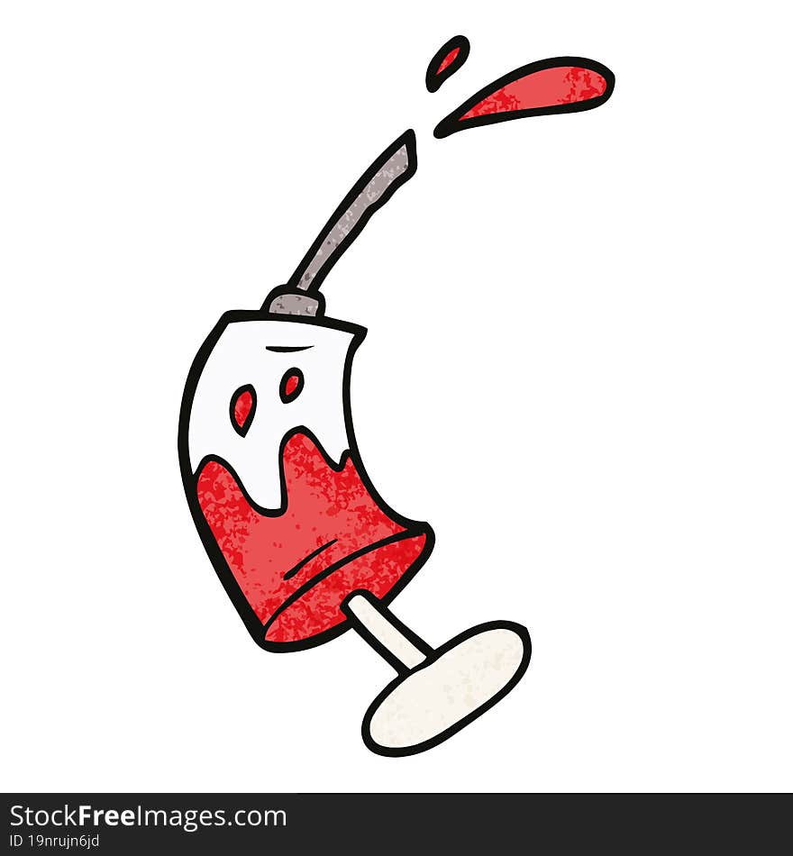 Cartoon Doodle Syringe Of Blood