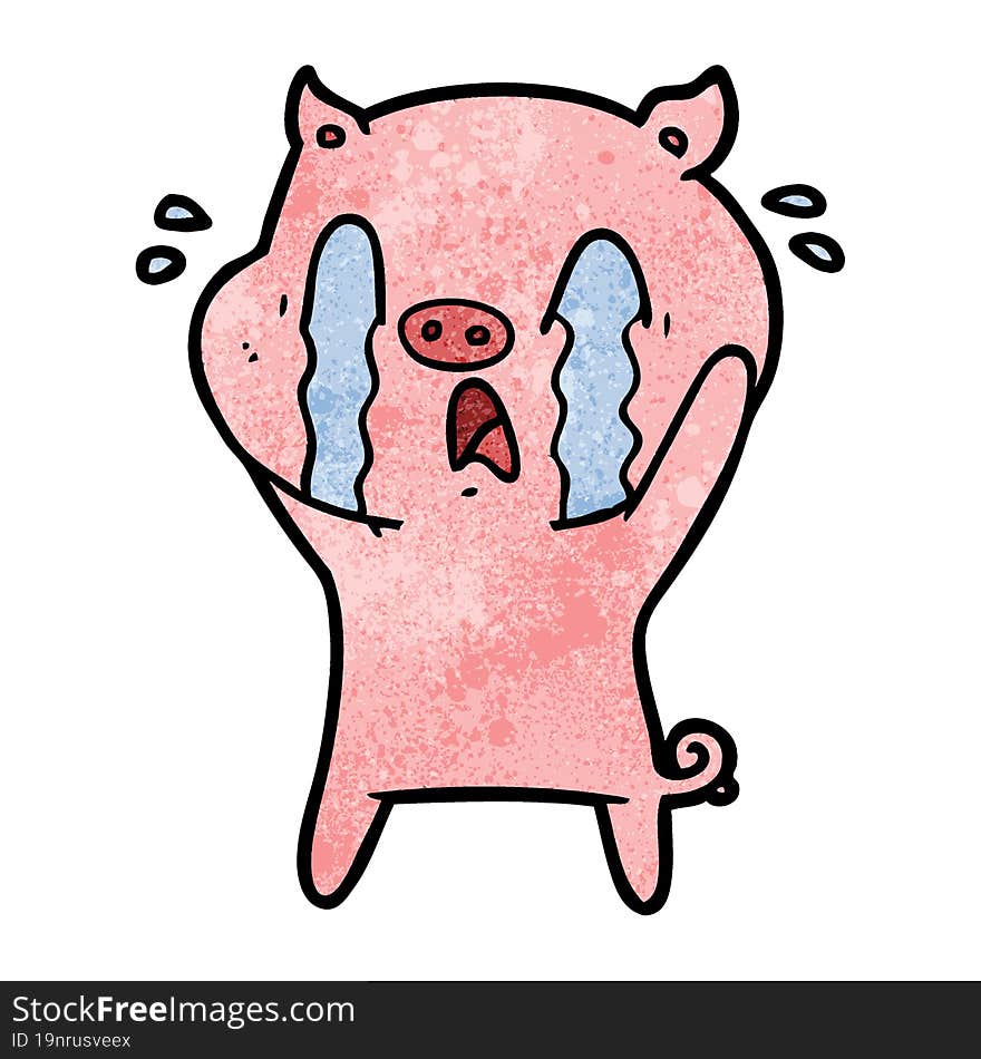 crying pig cartoon. crying pig cartoon