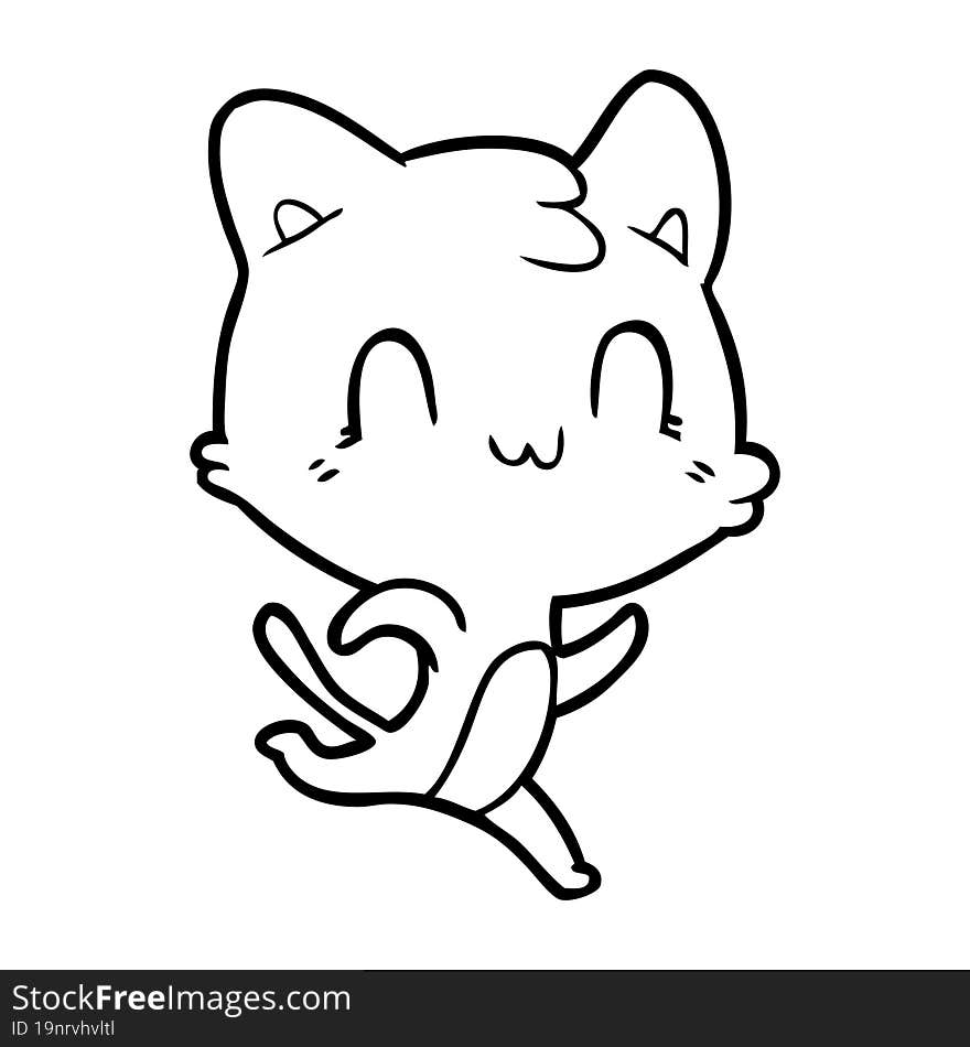 cartoon happy cat. cartoon happy cat