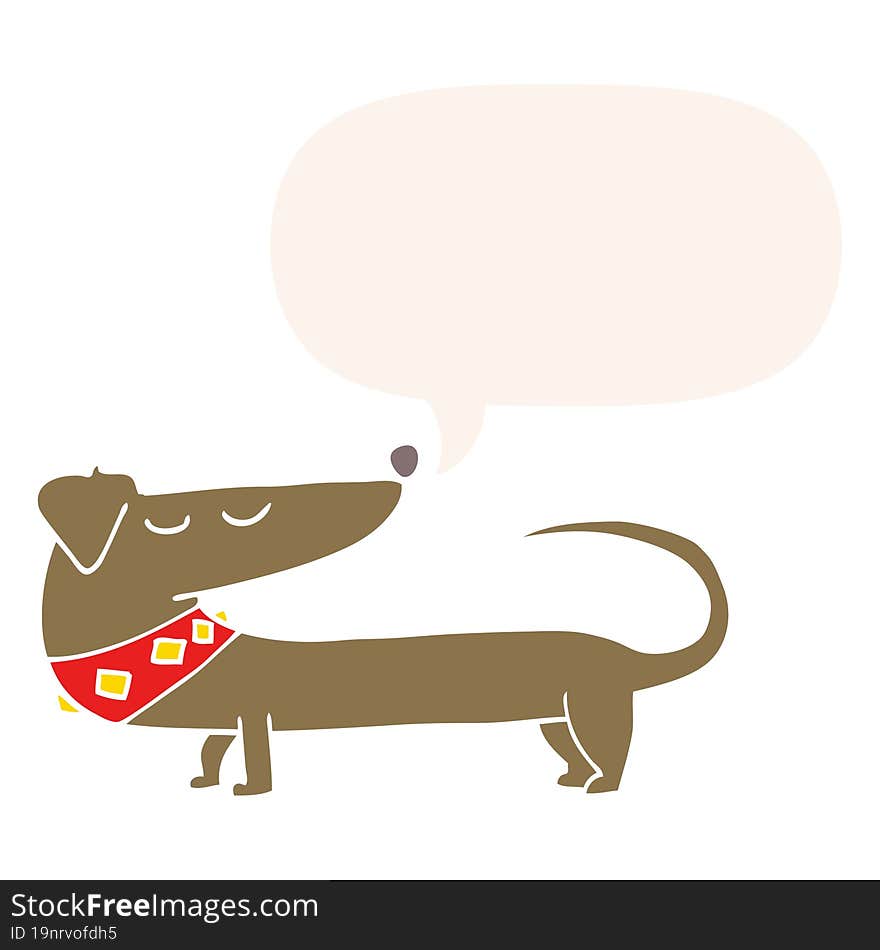 Cartoon Dog And Speech Bubble In Retro Style