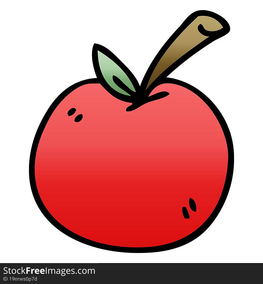 quirky gradient shaded cartoon apple