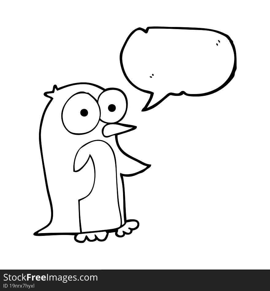 speech bubble cartoon penguin