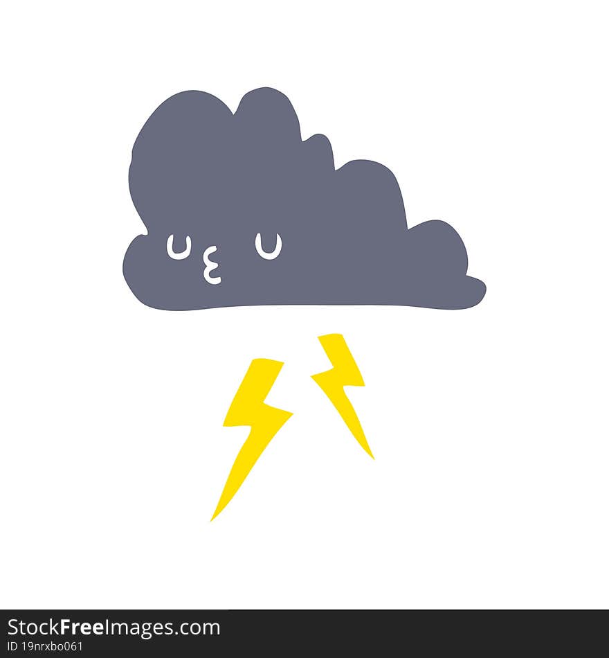 flat color style cartoon storm cloud