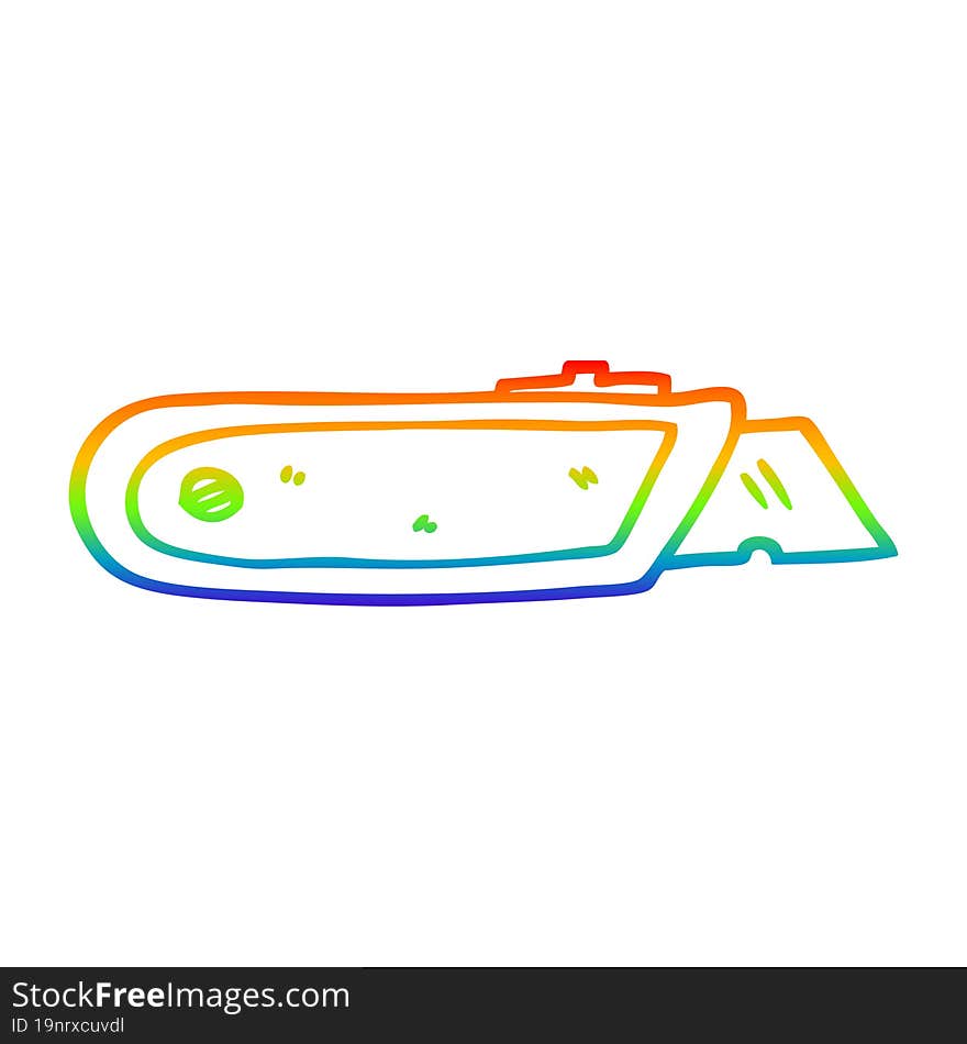 Rainbow Gradient Line Drawing Cartoon Work Knife