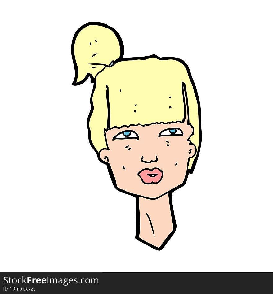 cartoon female head