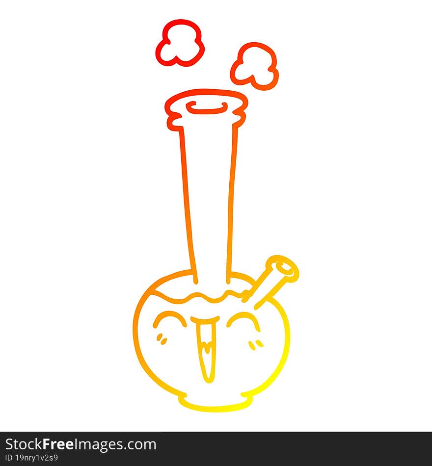 warm gradient line drawing cartoon bong