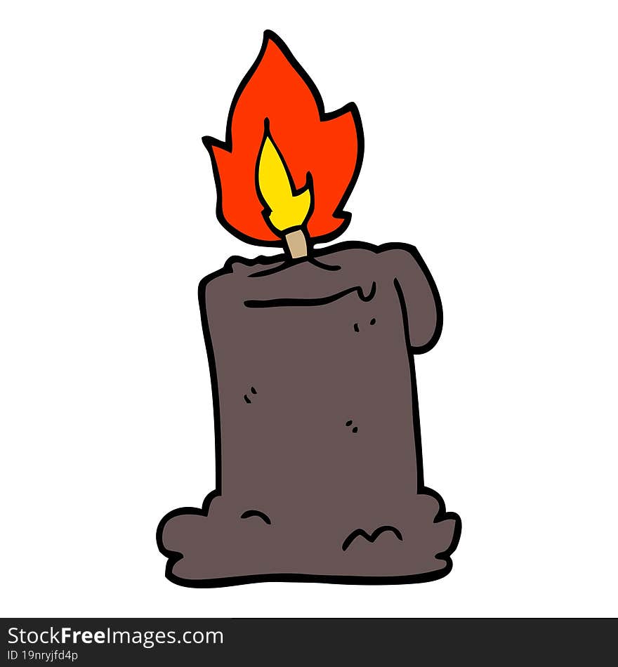 cartoon doodle burning candle