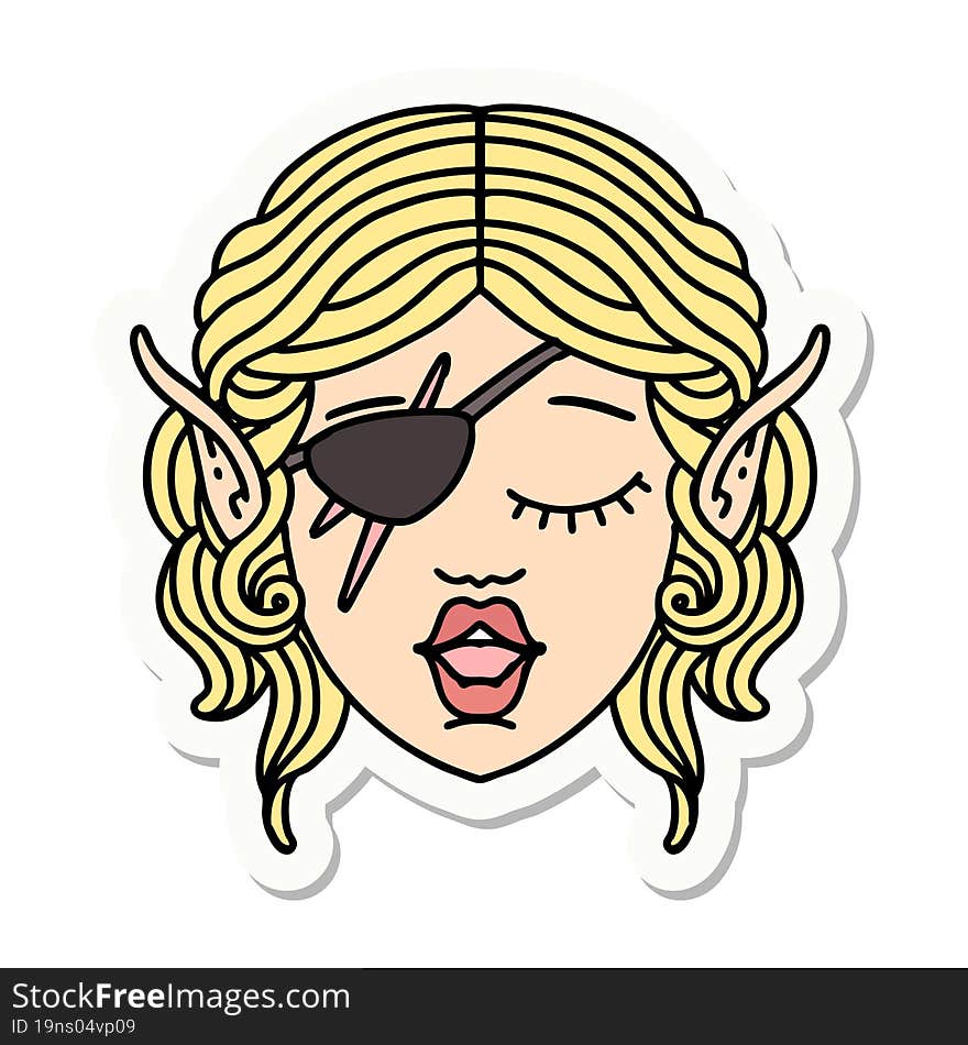 Elf Rogue Character Face Sticker