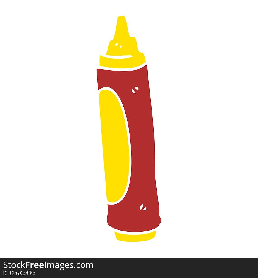 flat color illustration of a cartoon wax crayon