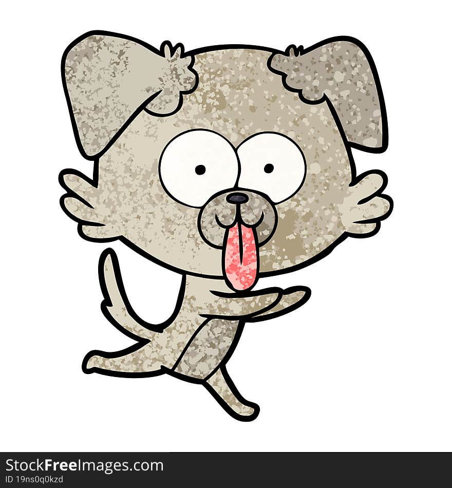 cartoon running dog with tongue sticking out. cartoon running dog with tongue sticking out