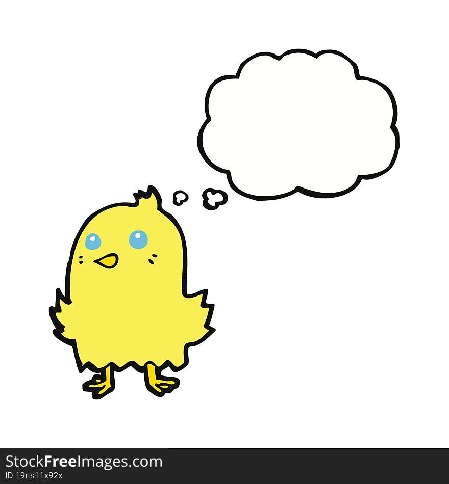 Cartoon Bird With Thought Bubble