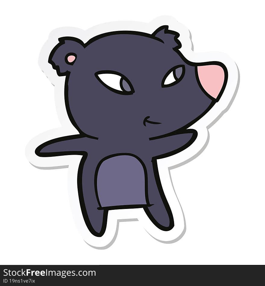 sticker of a cute cartoon bear