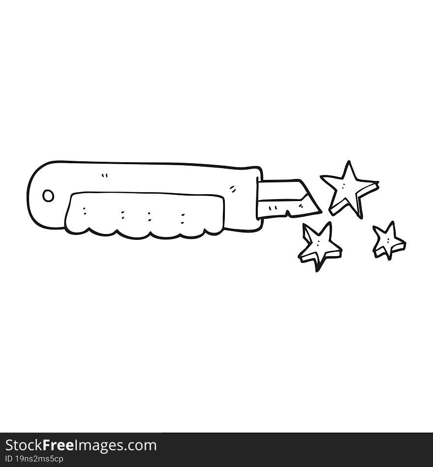 Black And White Cartoon Knife