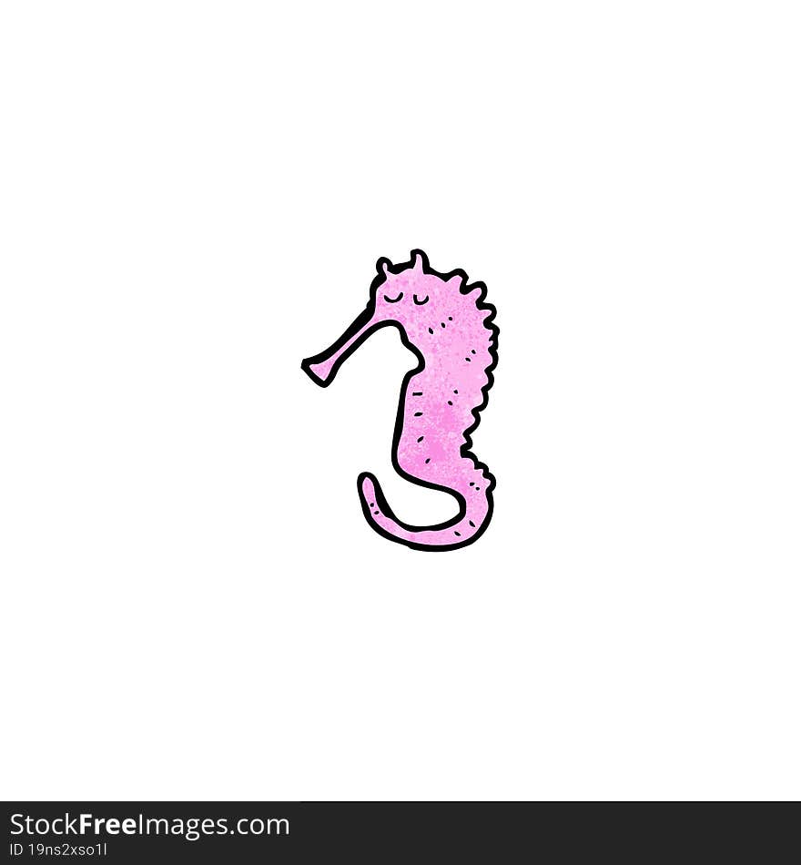 Cartoon Pink Sea Horse