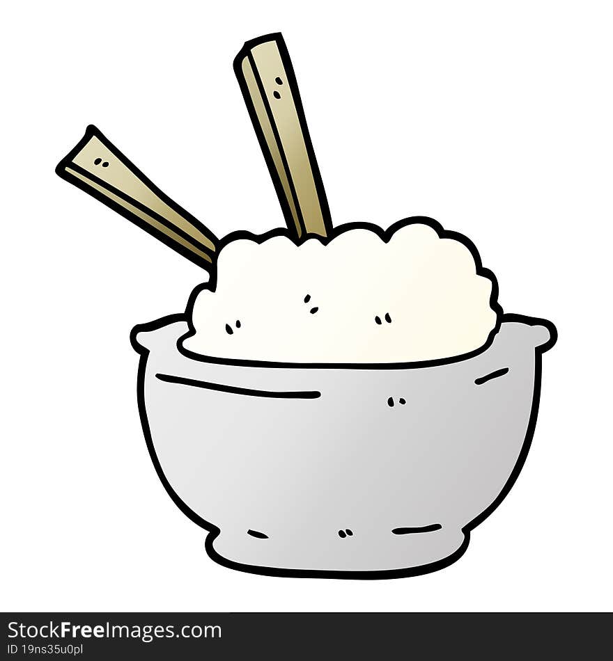 cartoon doodle bowl of rice