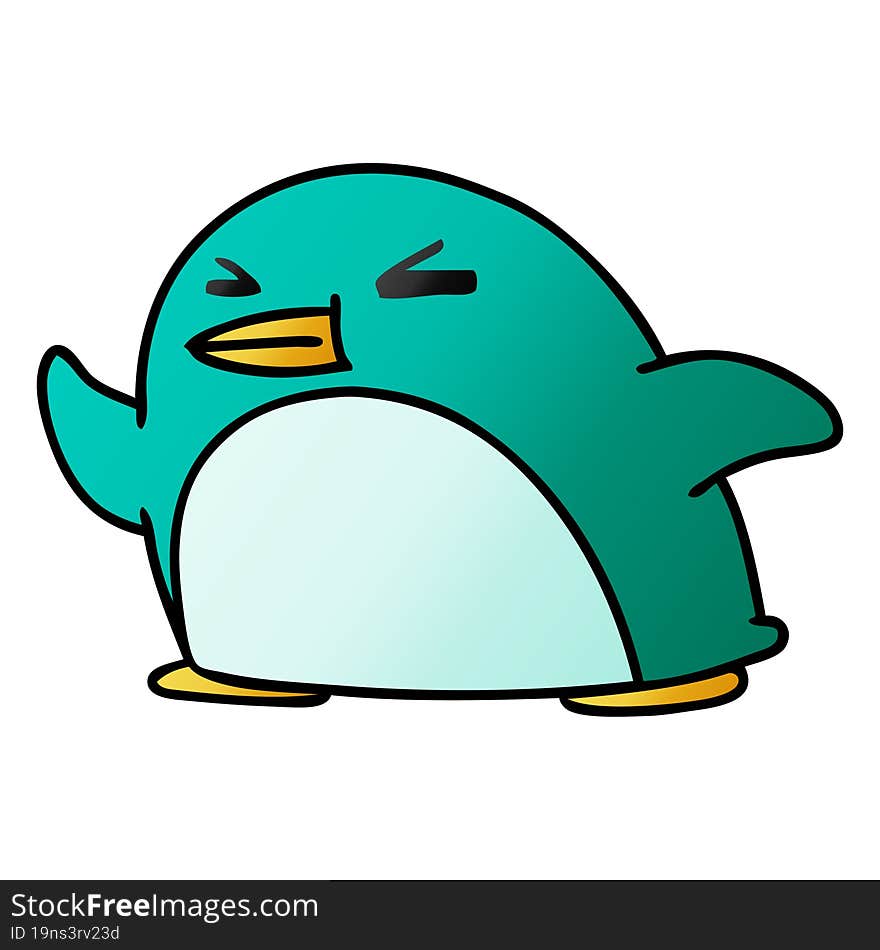 gradient cartoon kawaii of a cute penguin