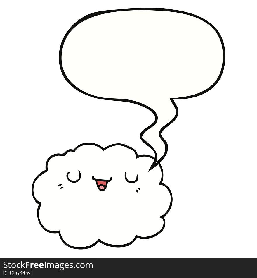 cartoon cloud and speech bubble