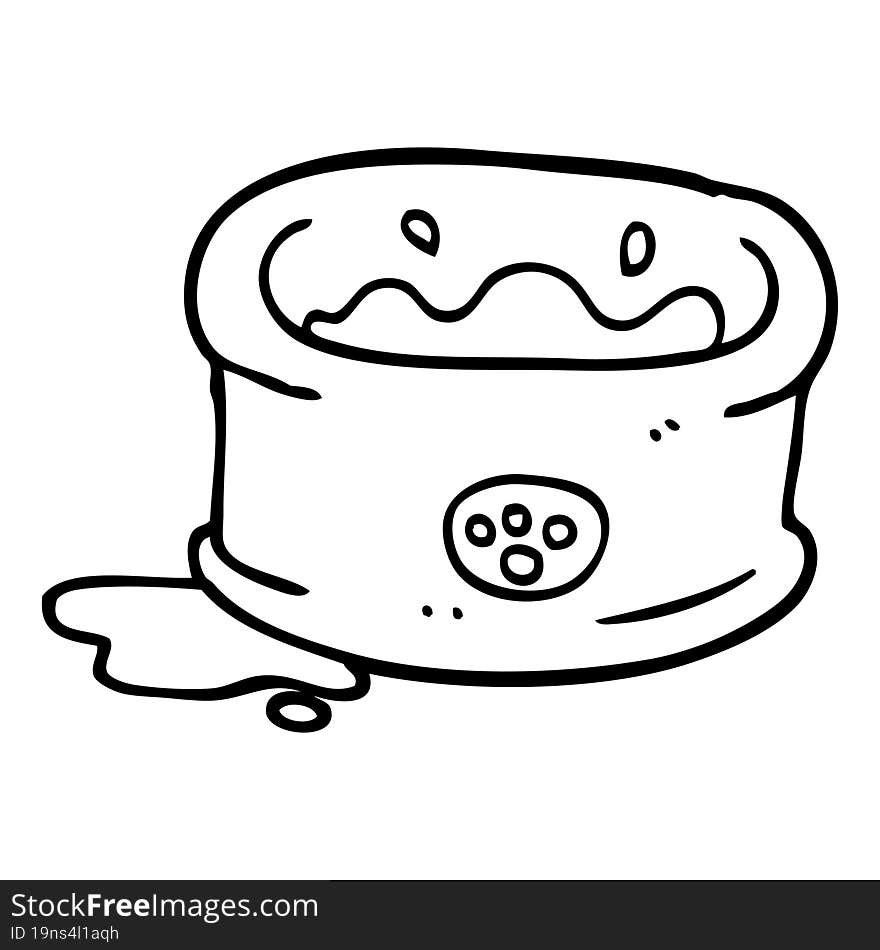 line drawing cartoon pet bowl