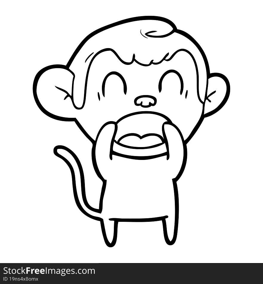 shouting cartoon monkey. shouting cartoon monkey