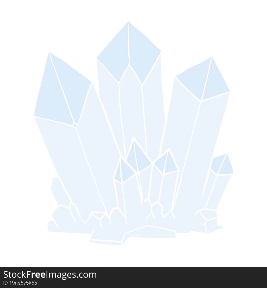 Flat Color Style Cartoon Crystals