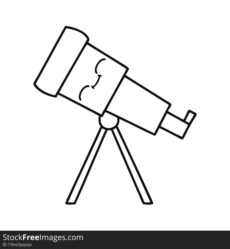 line drawing cartoon telescope