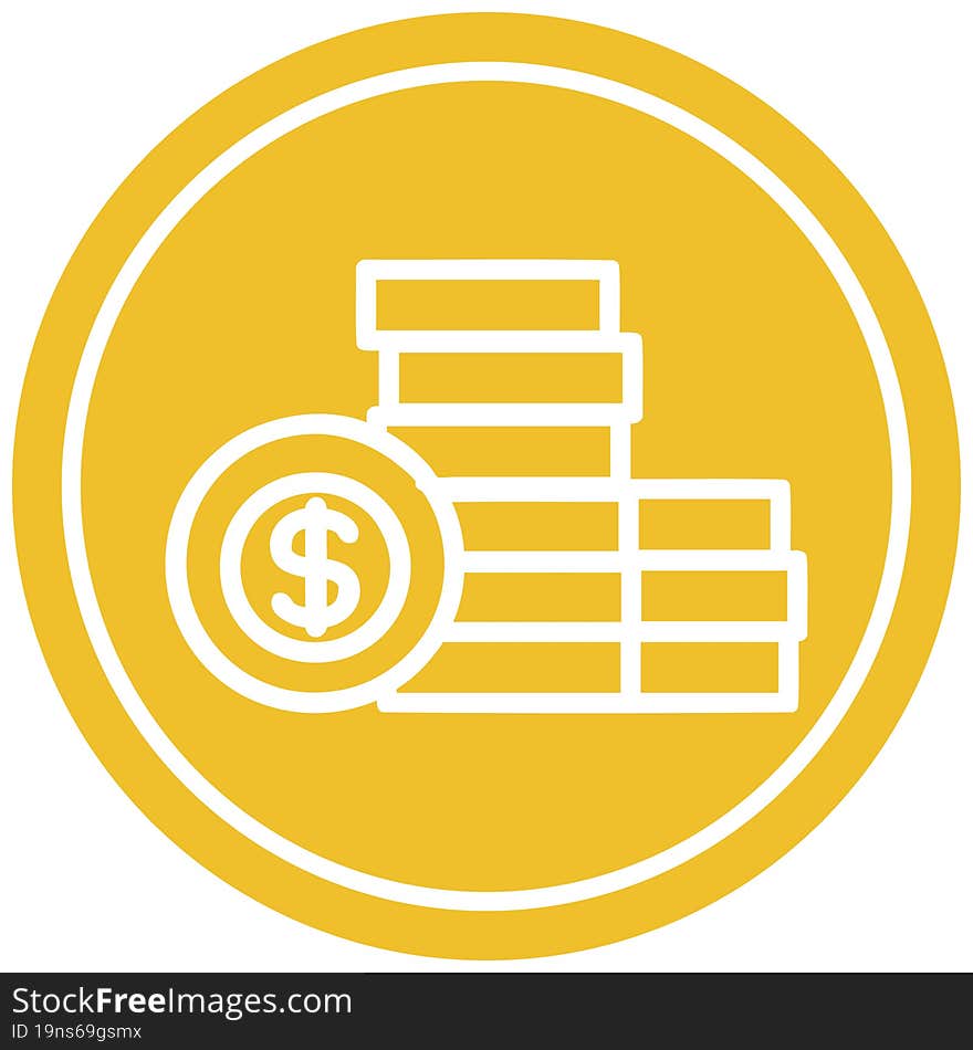 stacked money circular icon