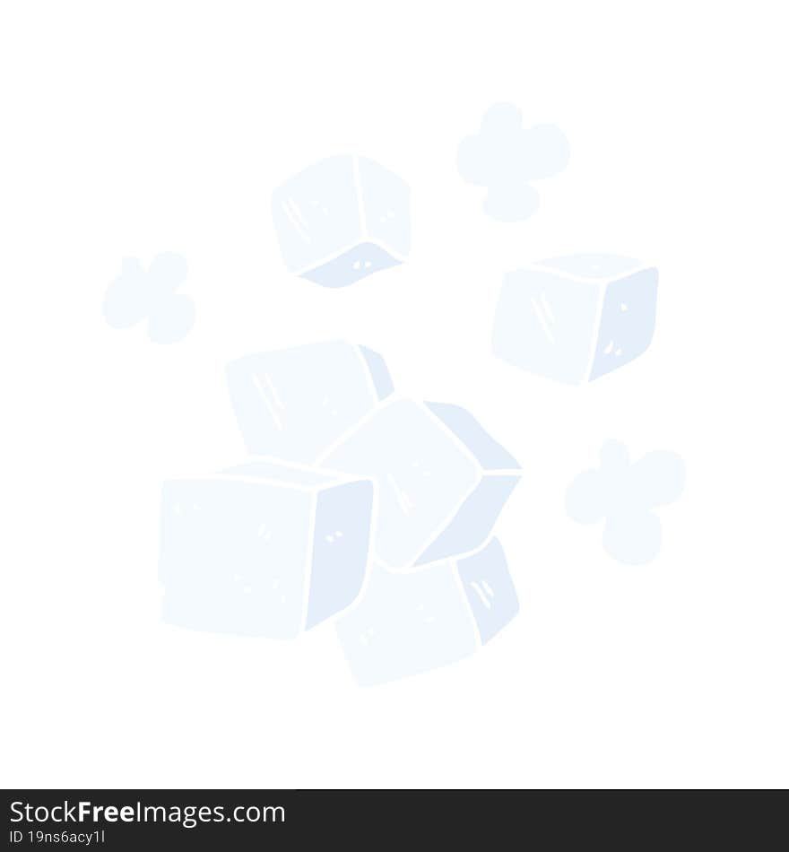 Flat Color Style Cartoon Ice Cubes