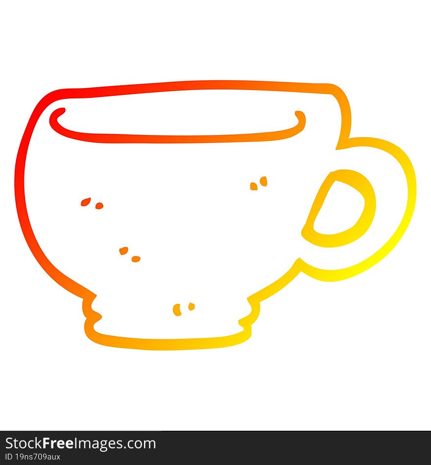 Warm Gradient Line Drawing Cartoon Cup