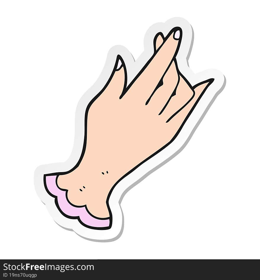 sticker of a cartoon hand