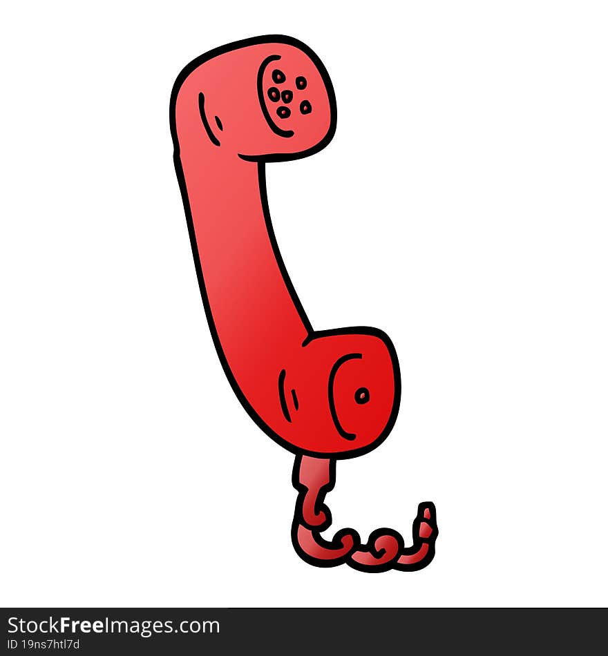 Vector Gradient Illustration Cartoon Telephone Handset