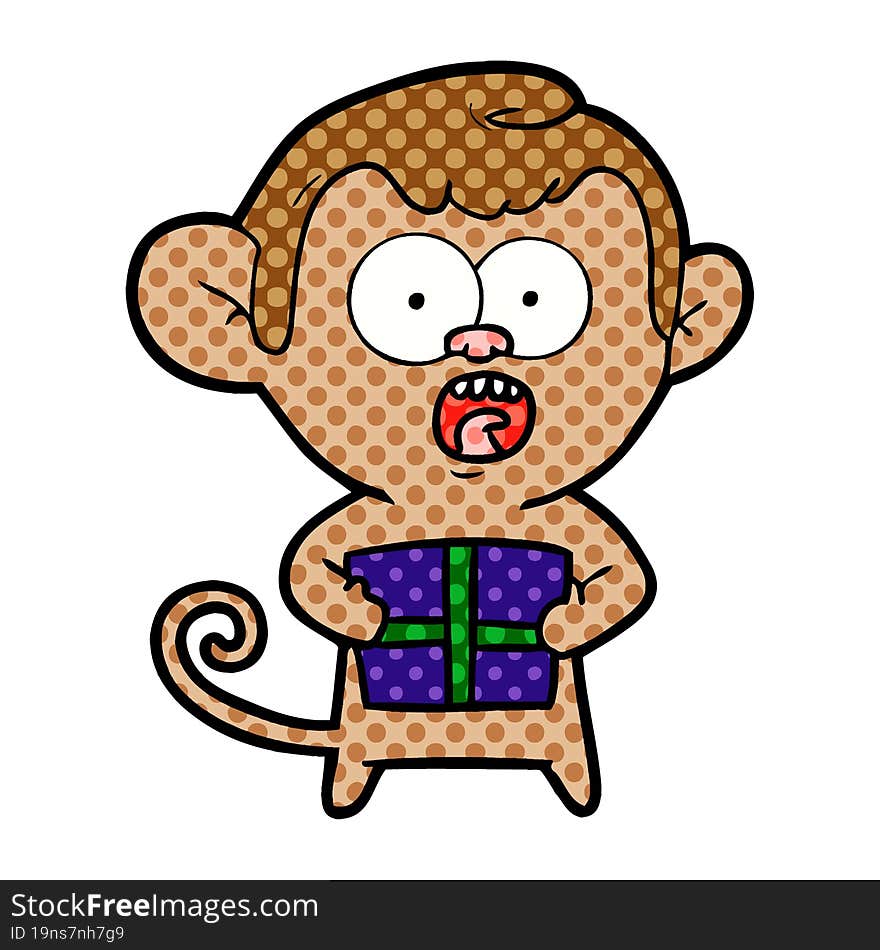 cartoon shocked monkey. cartoon shocked monkey