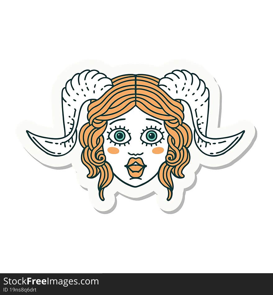 Tiefling Character Face Sticker